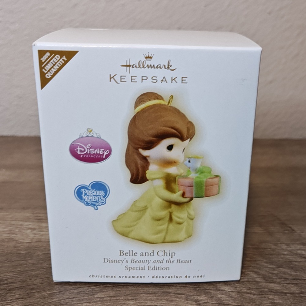 Hallmark Ornament Disney Belle Chip Precious Moments 2009 Special Edition Yellow